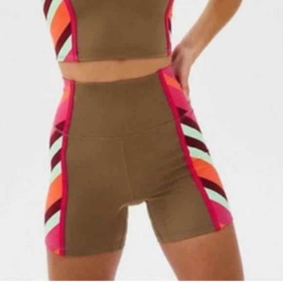 Free People Movement By Free People Never Better Color Block Bike Shorts Size XS - Picture 3 of 8